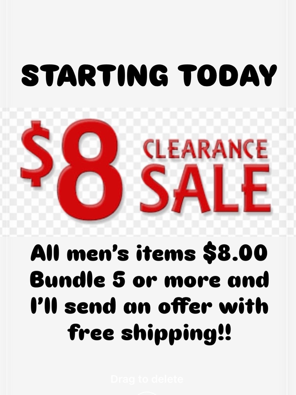 ALL MENS ITEMS $8.00 each! Bundle 5 or more for a free shipping offer